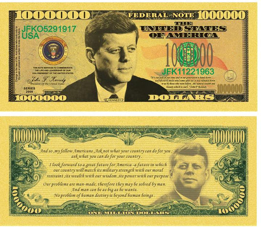 24K Gold-Plated Kennedy Dollars